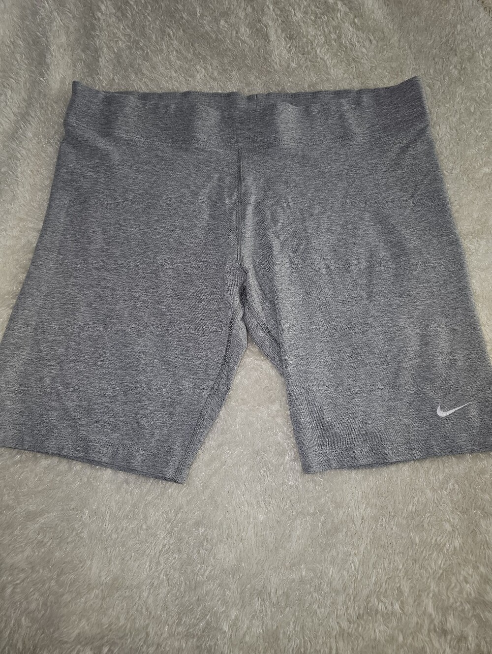 Nike Women’s Heather Gray Bike Shorts with Swoosh